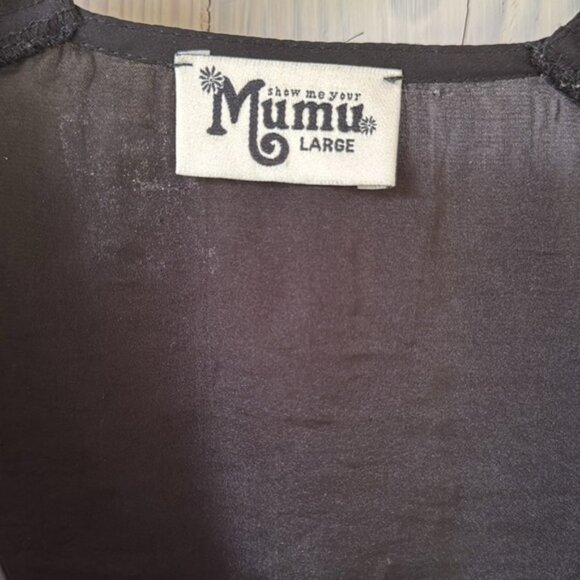 Show Me Your MuMu Black Cropped Blouse Size L - Picture 4 of 7